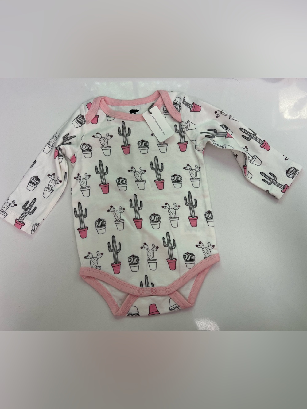 Monica + Andy Cactus Print Long-Sleeve Baby Bodysuit size 6-9m